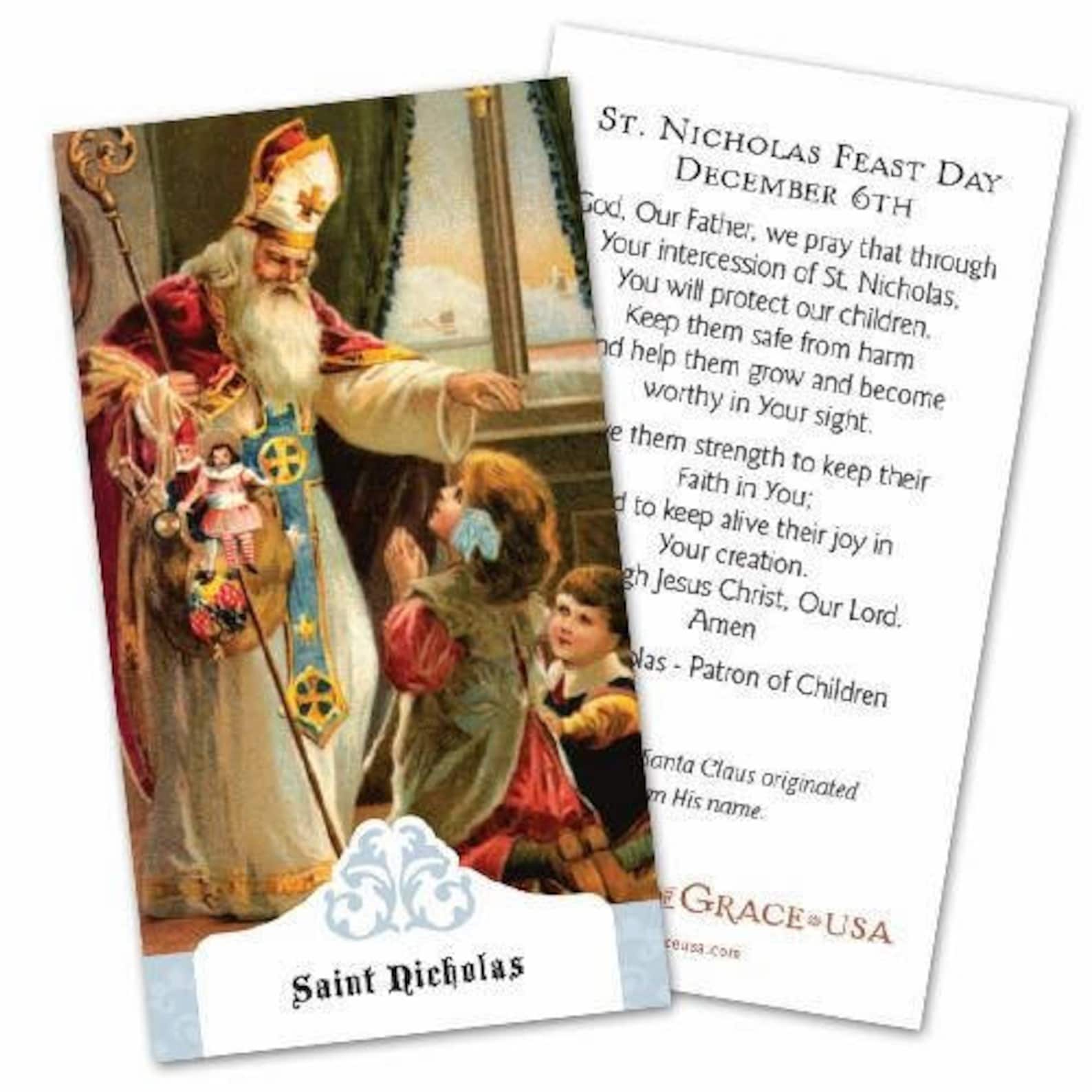 St Nicholas Prayer Holy Cards Bulk Packs of 50 & 100 Cards Etsy
