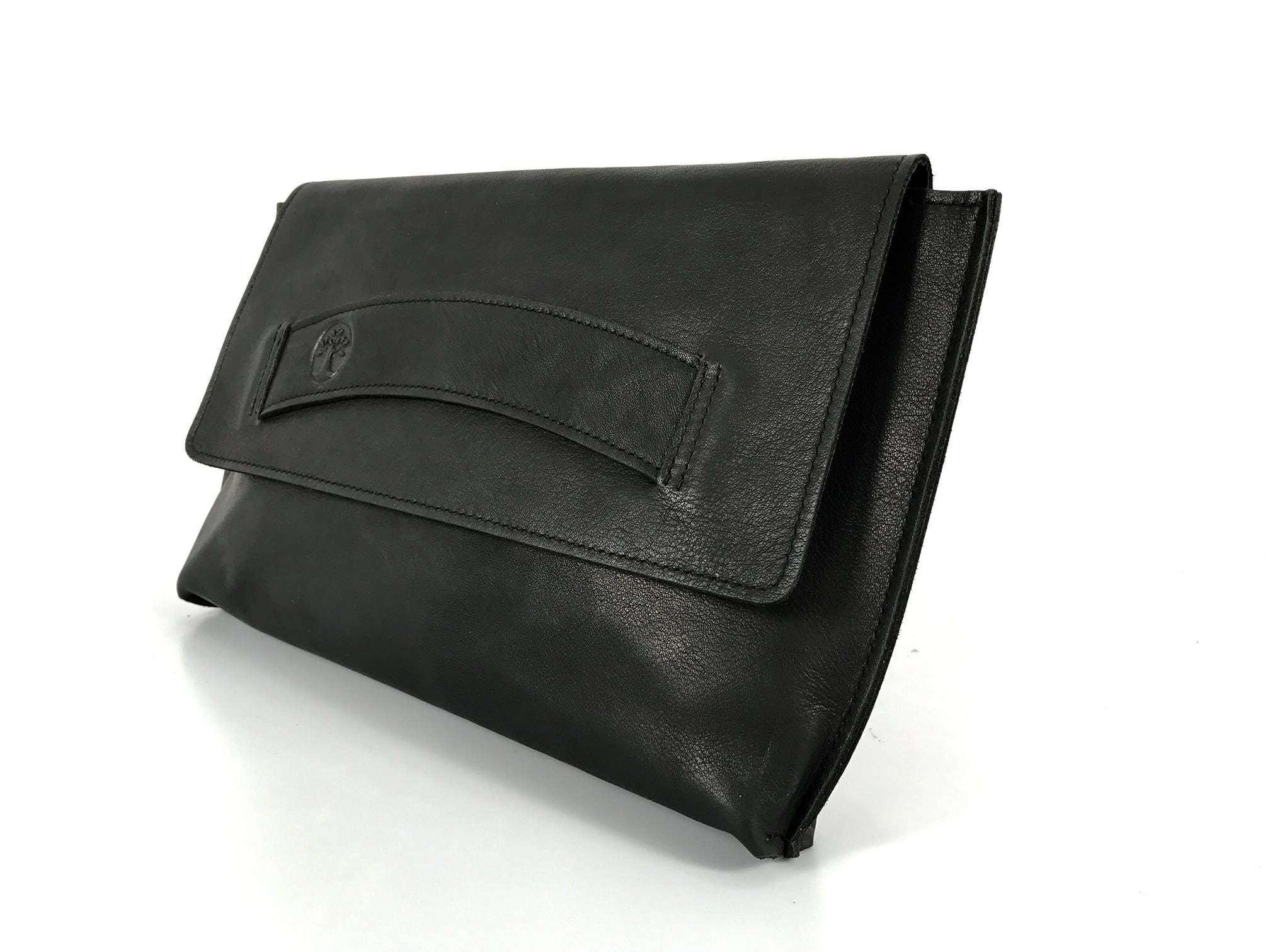simple black clutch bag