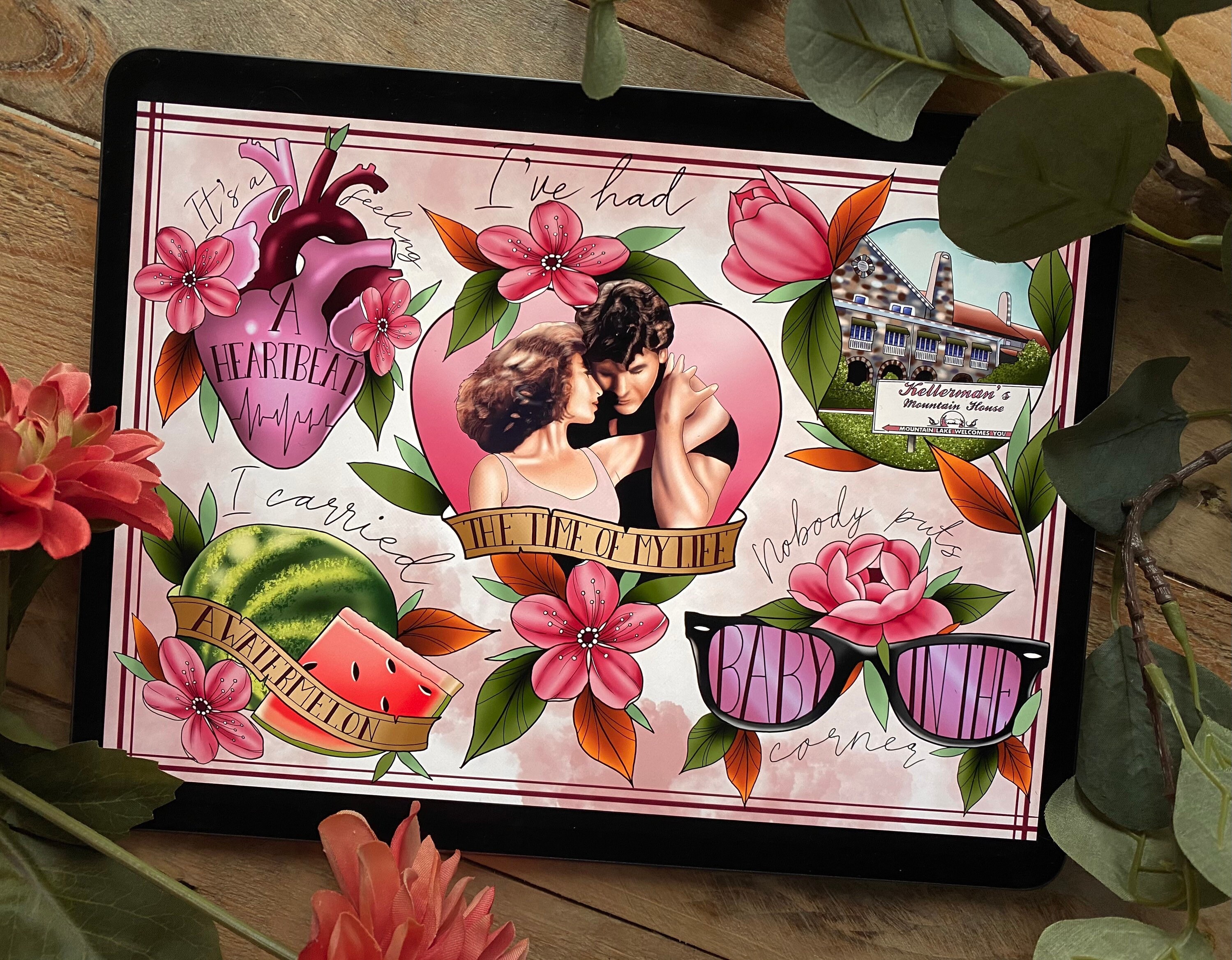 Dirty Dancing Tattoo Flash Style Print. Classic Film Etsy