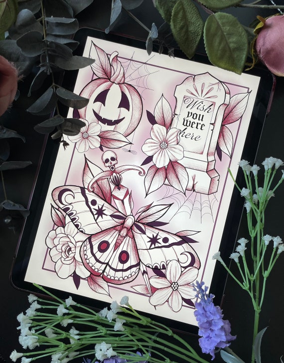 Chloe Kristensen | Spooky season flash! $100 Black and Grey $200 color 🎃 .  . . #halloweentattoo #halloween #tattoo #tattoos #spookytattoo  #tattooartist ... | Instagram