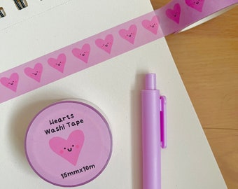 Adorable Heart Washi Tape - Perfect for Scrapbooking and Crafts