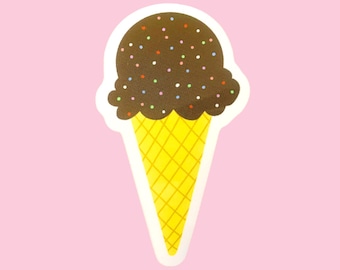 Chocolate Ice Cream Cone Sticker
