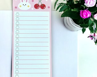 Kawaii Rabbit List Pad | To-Do List Pad | Shopping List Pad | Desk Pad