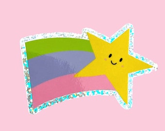 Shooting Star glitter sticker