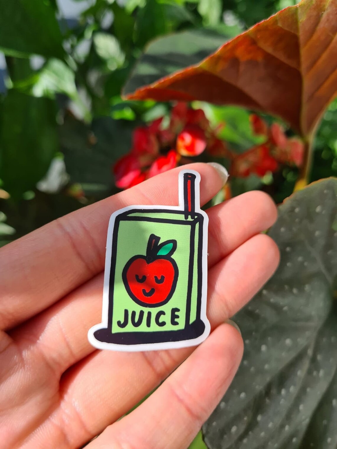 Apple juice sticker glossy sticker die cut vinyl sticker | Etsy