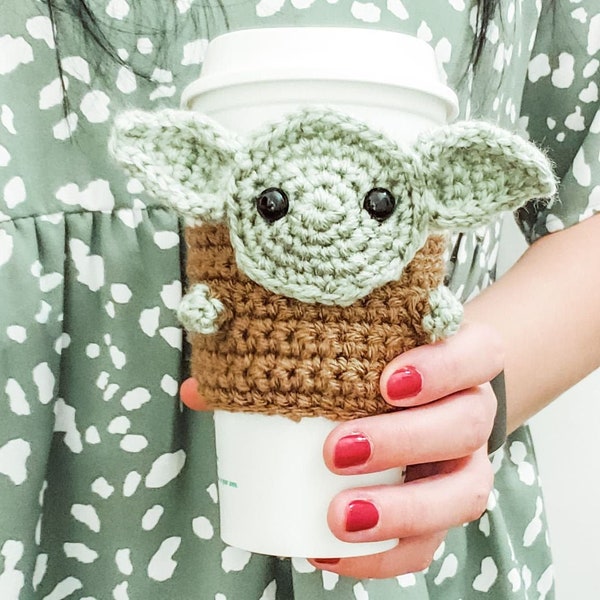 Baby Alien Cozy - Crochet Pattern (Coffee Sleeve) | PDF Printable Instant Download