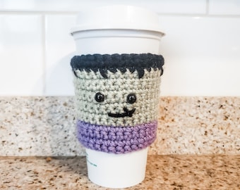 Frankenstein Coffee Cozy - Crochet Pattern (Coffee Sleeve) | PDF Printable Instant Download