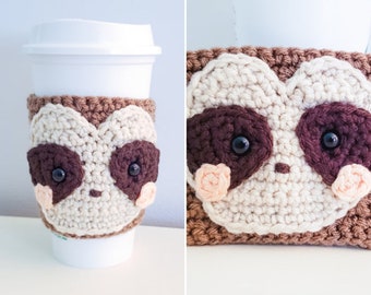 Sloth Cozy - Crochet Pattern (Coffee Sleeve) | PDF Printable Instant Download