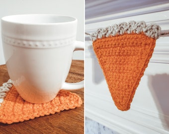 Pumpkin Pie Garland / Coasters - Crochet Pattern | PDF Printable Instant Download