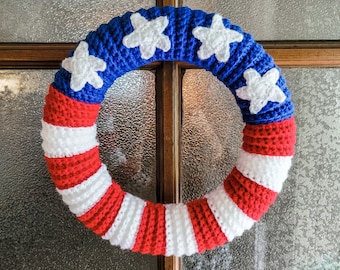 American Flag Wreath - Crochet Pattern