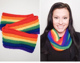 Rainbow Infinity Scarf - Crochet Pattern | PDF Printable Instant Download