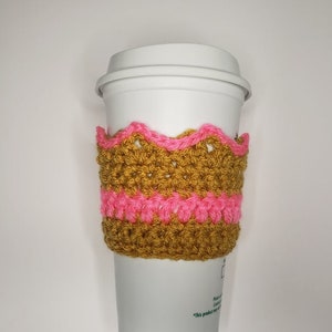 Crown Coffee Cozy Crochet Pattern Coffee Sleeve PDF Printable Instant Download image 3