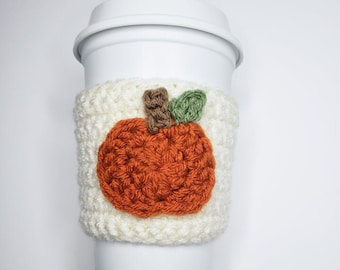 Pumpkin Cozy - Crochet Pattern (Coffee Sleeve) | PDF Printable Instant Download