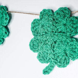 Crochet Shamrock Garland Pattern Four Leaf Clover PDF Printable Instant Download image 2