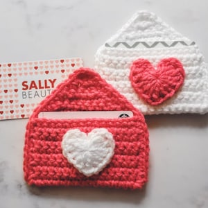 Heart Envelope Gift Card Holder Crochet Pattern PDF Printable Instant Download image 1