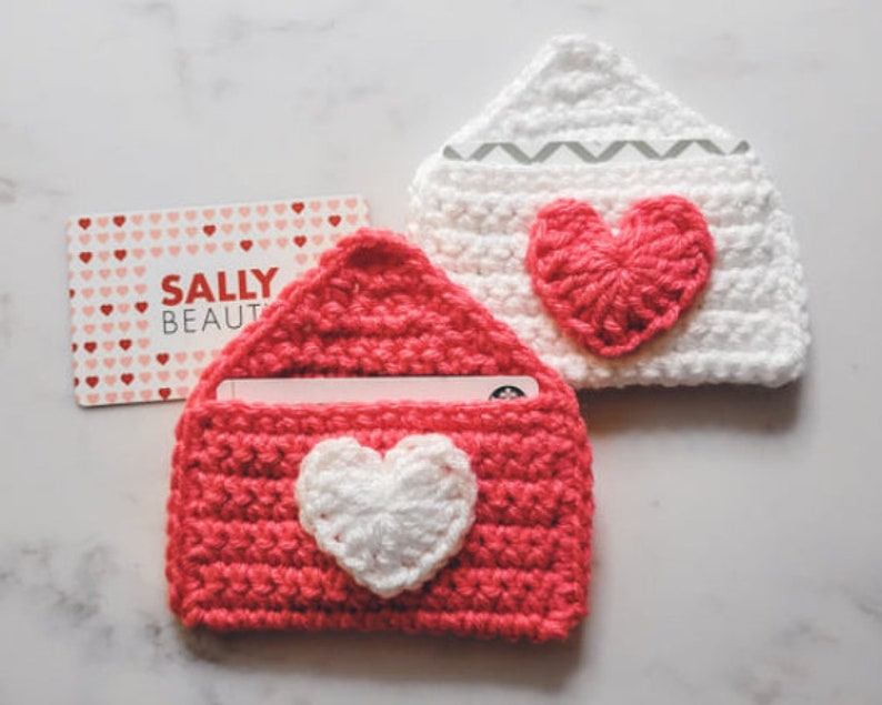 Heart Envelope Gift Card Holder Crochet Pattern PDF Printable Instant Download image 1