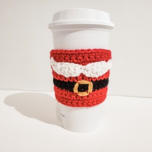 Santa Mustache Cozy Crochet Pattern Coffee Sleeve PDF Printable Instant Download image 3