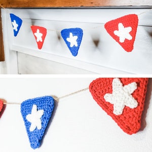 Patriotic Garland Crochet Pattern PDF Printable Instant Download image 1