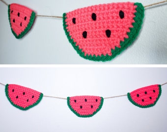 Watermelon Garland / Coasters - Crochet Pattern | PDF Printable Instant Download