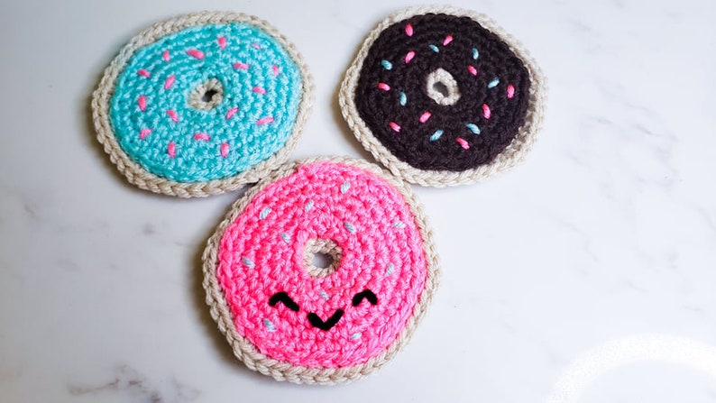 Donut Coasters / Garland Crochet Pattern PDF Printable Instant Download image 1