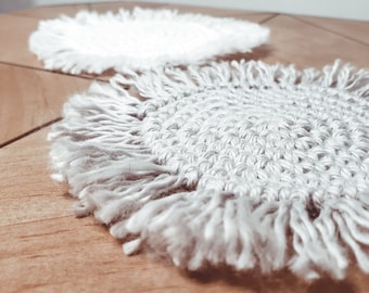 Boho Fringe Coasters - Crochet Pattern | PDF Printable Instant Download