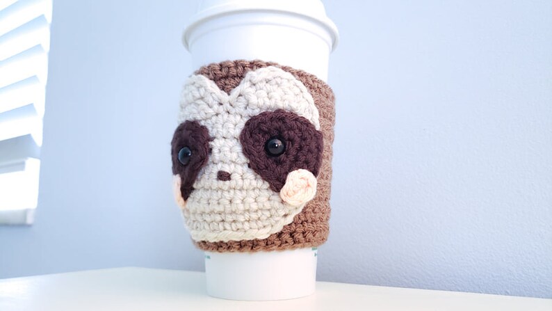 Sloth Cozy Crochet Pattern Coffee Sleeve PDF Printable Instant Download image 3