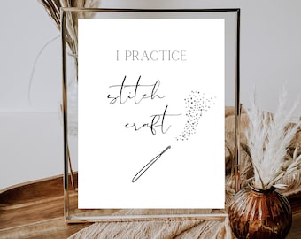 I Practice Stitch Craft - WALL ART (PDF Printable | Gift for Crocheter)