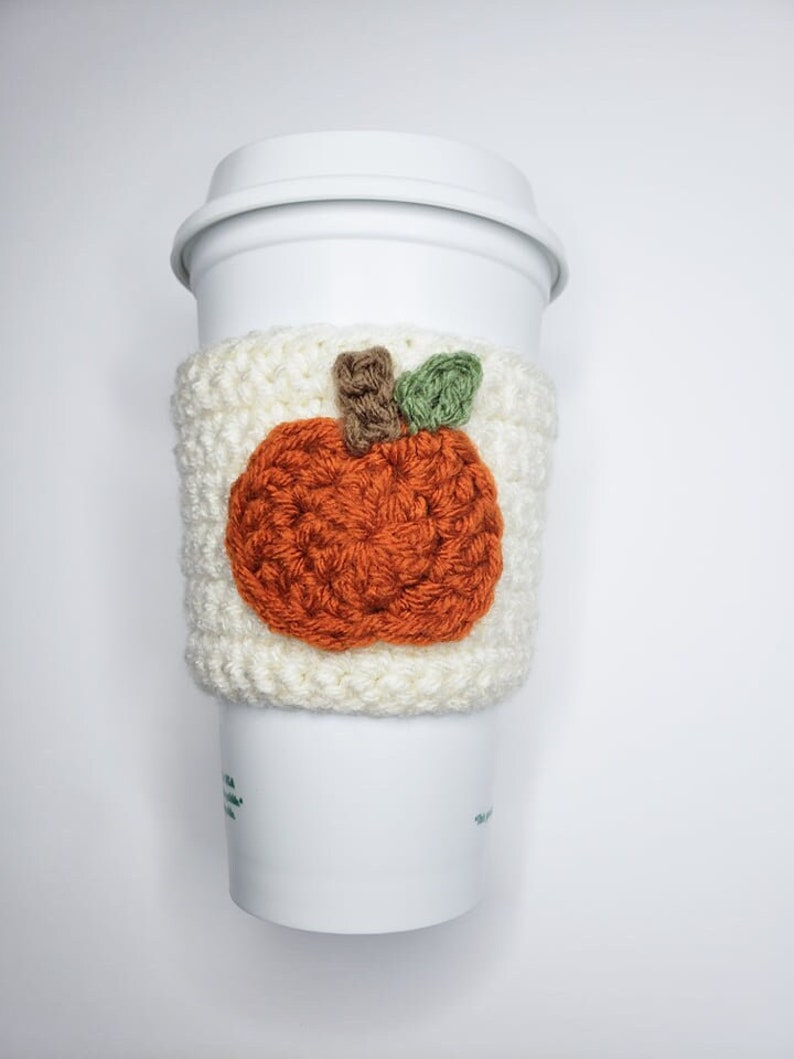 Pumpkin Cozy Crochet Pattern Coffee Sleeve PDF Printable Instant Download image 1