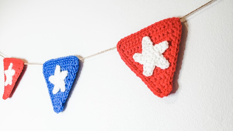 Modèle de crochet de guirlande patriotique PDF Imprimable Téléchargement instantané image 4