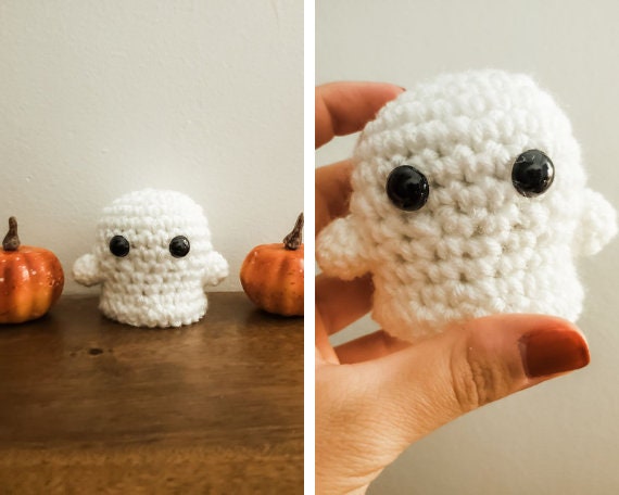 40 Crochet Witchy Stuff Patterns with Hats, Bats, and Ghosts 22 Mini Ghost Crochet Pattern (Halloween Amigurumi)