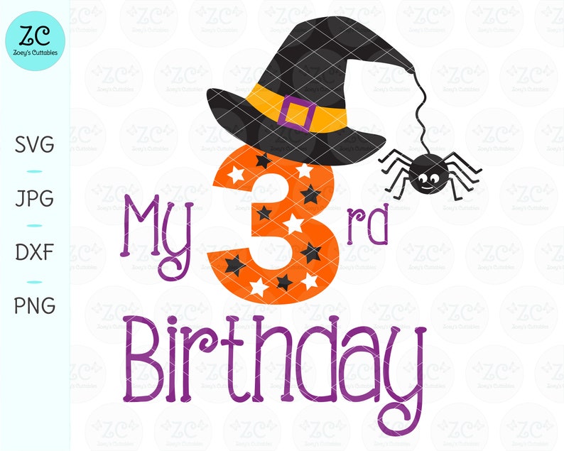 Mein 3. Geburtstag SVG 3. Geburtstag SVG Halloween Etsy
