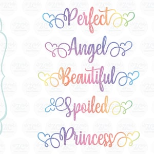 Perfect, engel, verwend, prinses, meisje SVG, klein meisje SVG, Kid, dochter SVG, mooi, SVG, SVG-bestand, Cricut, silhouet, babynamen