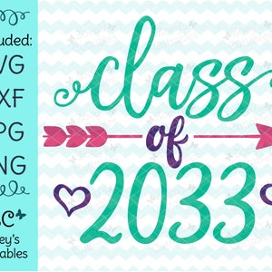 Class of 2033 SVG, Graduation SVG, End of School Year, Kindergarten Graduation, Preschool Graduation, Kid&#39;s Graduation SVG, Graduation, Svg