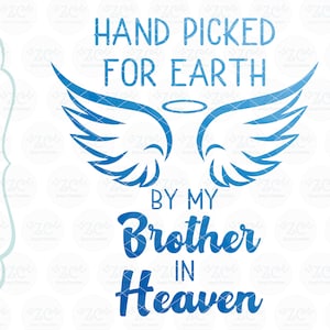 Escolhido a dedo por meu irmão no céu, Rainbow Baby SVG, SVG, irmão SVG, Céu, Cricut, Silhueta, arquivo Svg, escolhido a dedo, para impressão, bebê