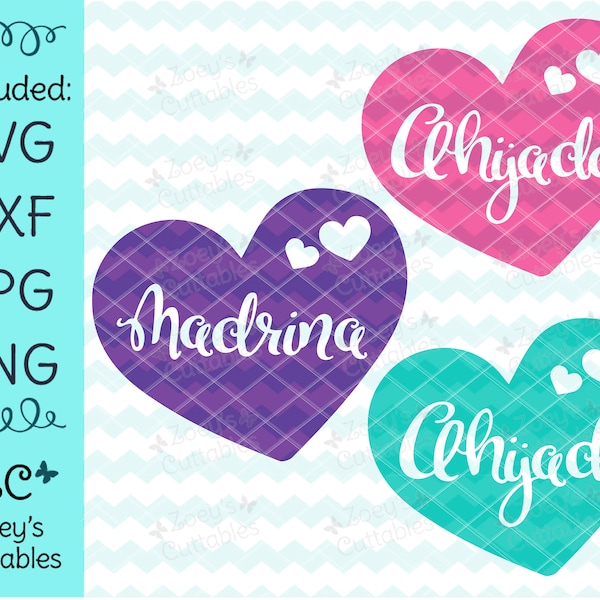 Madrina, Ahijada, Ahijado, Spanish Godmother Goddaughter Godson - SVG and PNG Files