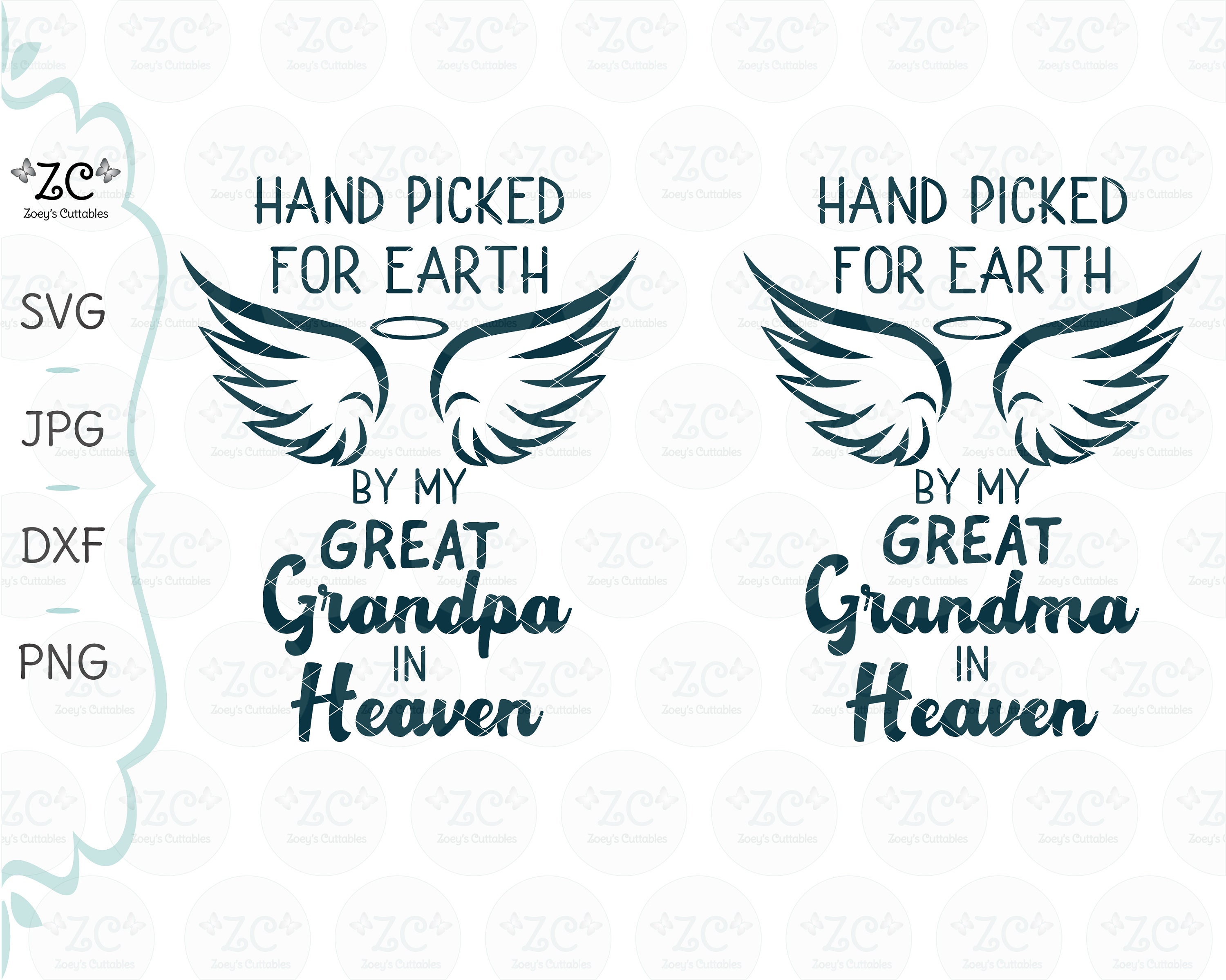 Download Hand Picked In Heaven Great Grandpa Svg Great Grandma Svg Etsy