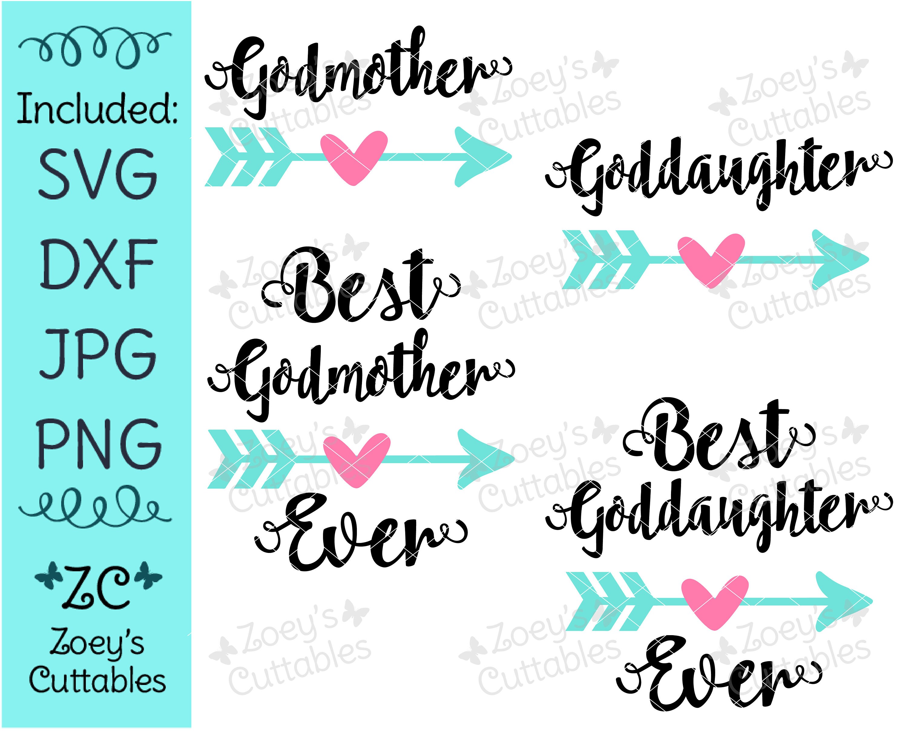 Download Best Godmother Ever Best Goddaughter Ever Godmother Svg Etsy
