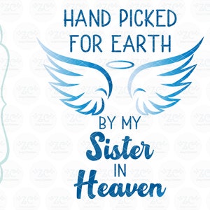 Hand gepflückt von meiner Schwester im Himmel - Regenbogen Baby SVG, Schwester im Himmel SVG - Dateien für Schneidemaschinen - printable