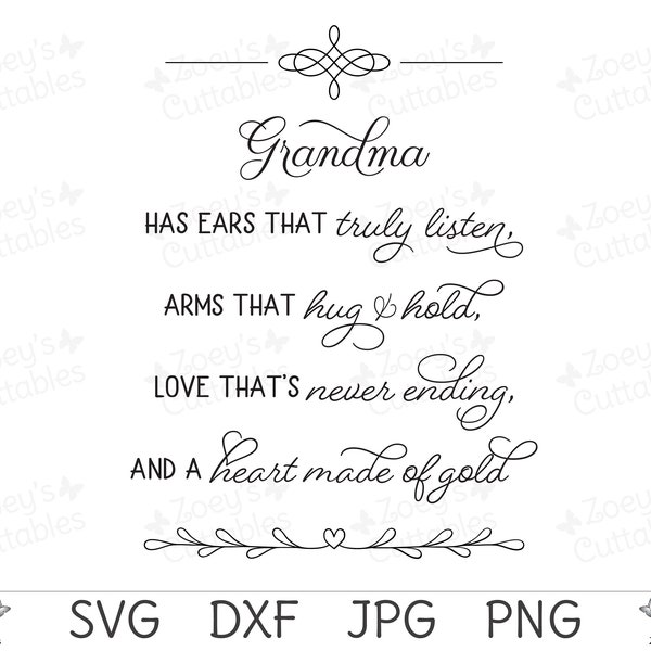 Grandma SVG, Grandma, Grandma Gift, Grandmother, Christmas Gift for Grandma, SVG, Svg File, Cricut, Cameo, Silhouette, Mother, Present, Gift