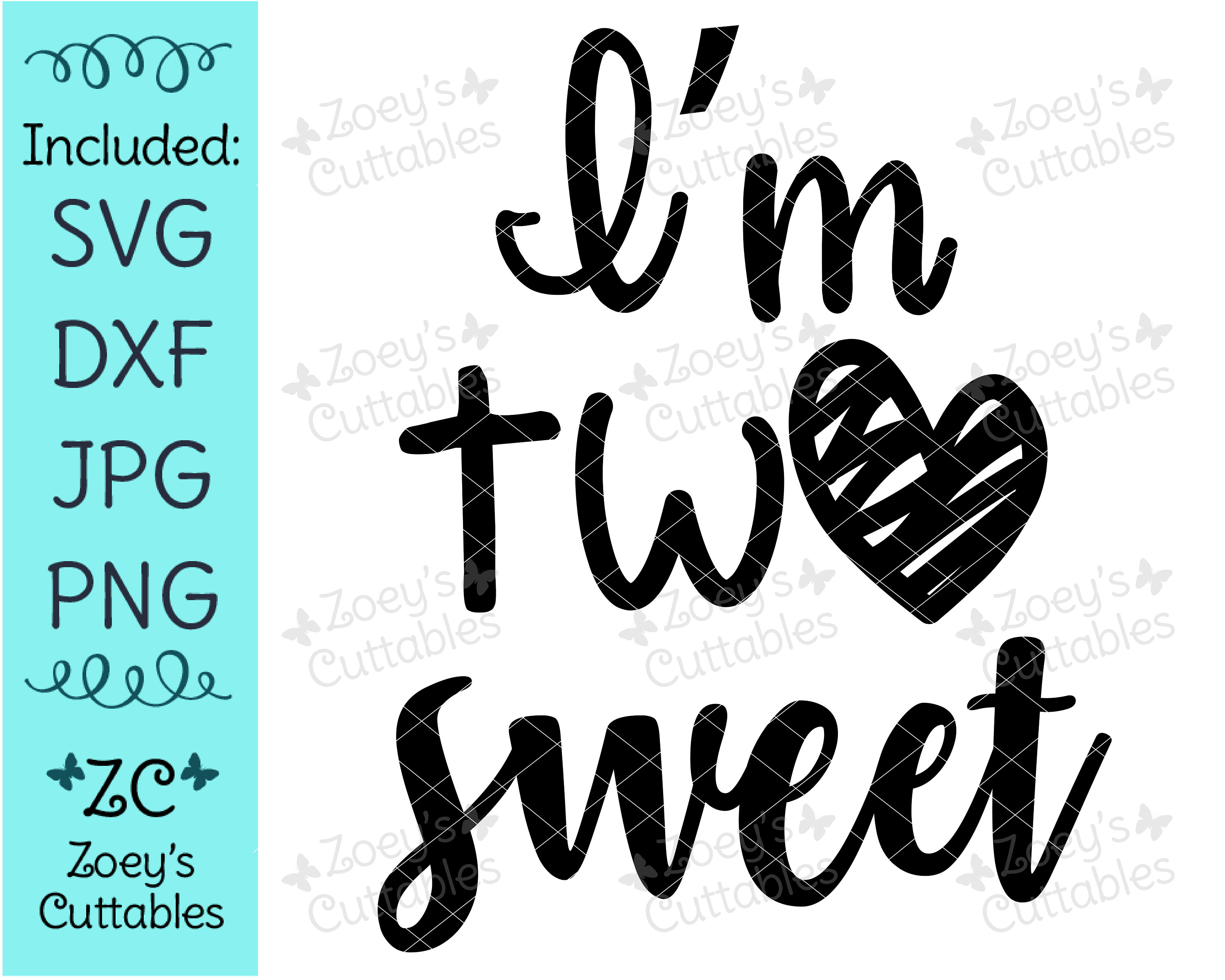 Download I'm Two Sweet SVG Birthday SVG 2nd Birthday SVG sweet | Etsy