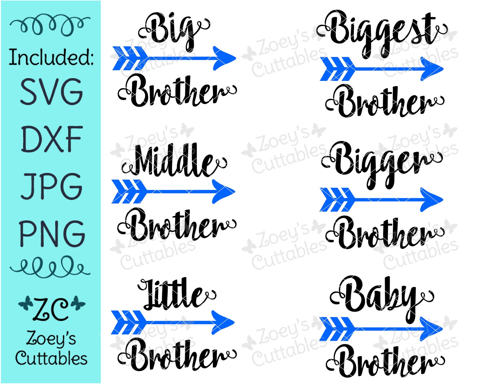 Big Brother Little Brother Middle Brother Brother Svgs Big Etsy