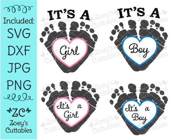 Download Gender Reveal Svg Baby Svg Baby Feet Svg Its A Girl Svg Etsy