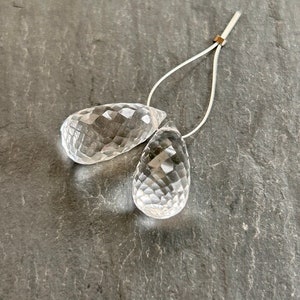 Faceted Quartz Teardrop Briolettes, Beads for jewelry making