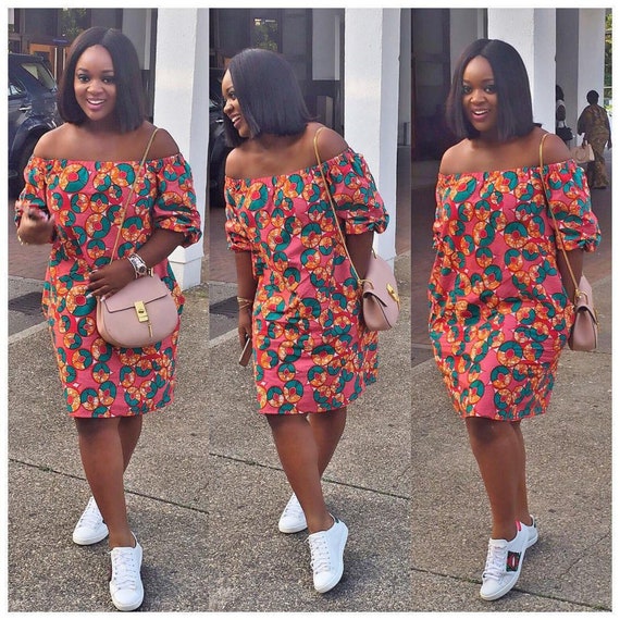 off shoulder dresses african print