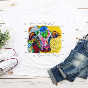 Cute Cow Sublimation, Ready To Press Sublimation Heat Transfer, DIY Shirt Sublimation, Sublimation, Original Art, Instant Download