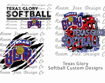 Texas Glory Softball PNG: Cheetah Leopard Print (Digital Download)
