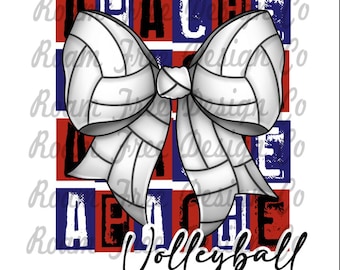 Apache Volleyball PNG Design: School Mascot Graphic (Digital Download)