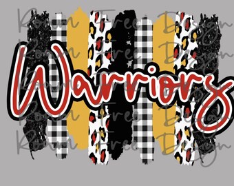 Red and Yellow Cheetah Print: Glitter Brush Strokes PNG (Digital Download)