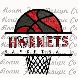 Red and Black Basketball Hornets Mascot | Red and Black | Basketball | Basketball Print | PNG  | School Spirit | HTV | Hornets |