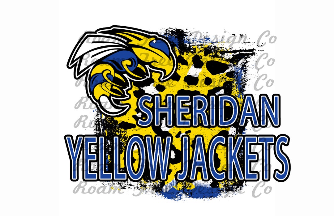 Sheridan Yellow Jackets Cheetah Mascot Yellow Jackets Cheetah Print